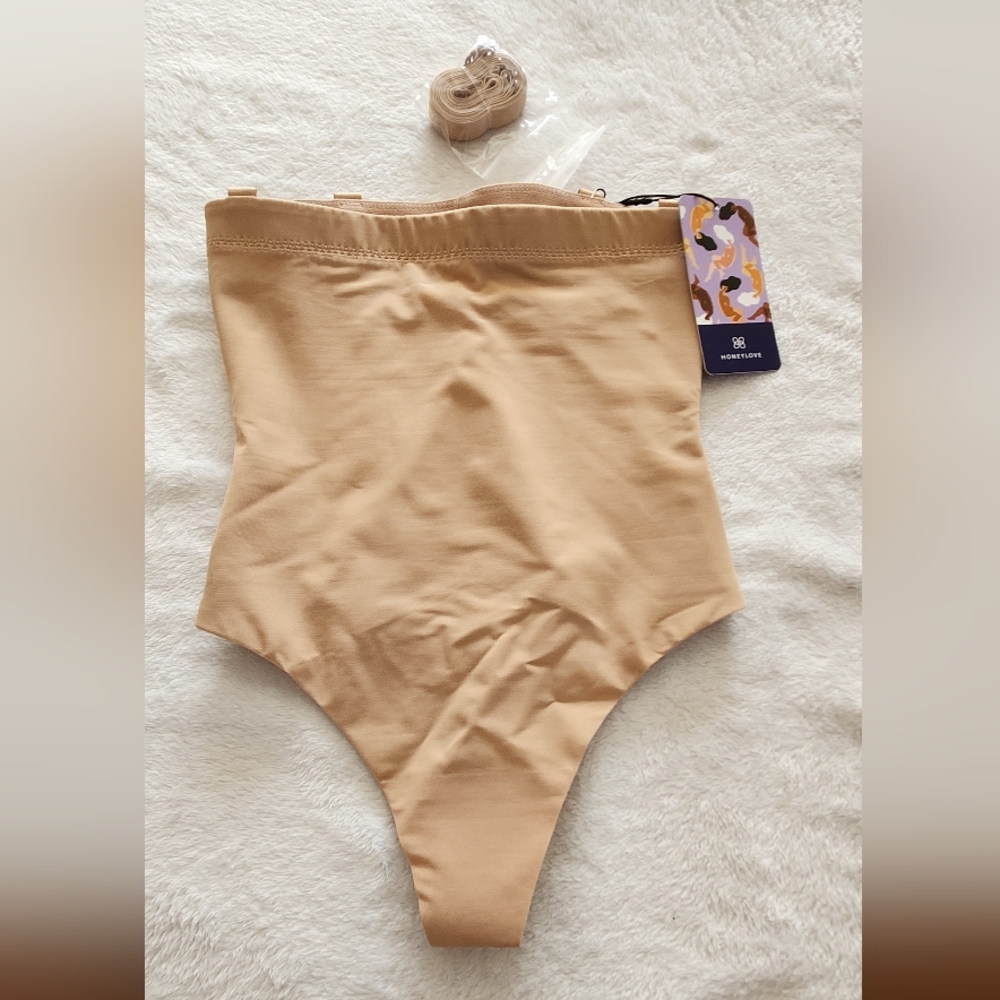 Honeylove Super Powee High-Waisted Tan Shapeweare Thong All Over - Picture 2 of 4
